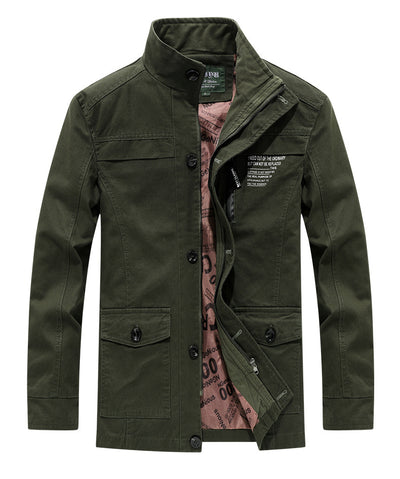 Chaqueta Cortaviento de Algodón Lavado para Hombre - Casual y Versátil - Image 11