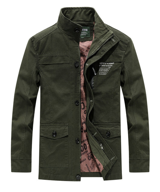 Chaqueta Cortaviento de Algodón Lavado para Hombre - Casual y Versátil - Image 11