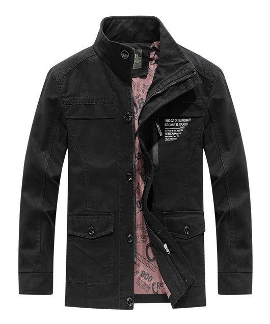 Chaqueta Cortaviento de Algodón Lavado para Hombre - Casual y Versátil - Image 12