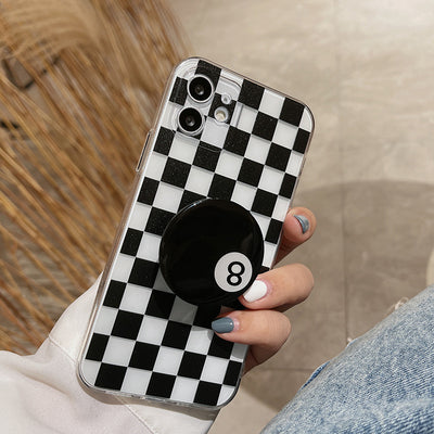 Funda Protectora para iPhone con Diseño Cuadros y Flores Azules - Image 16