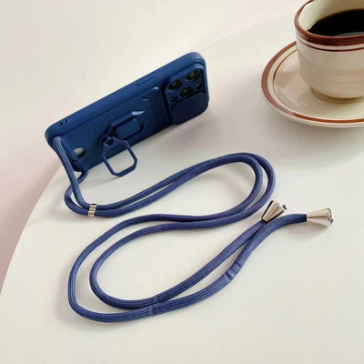 Funda Protectora con Anillo, Correa y Soporte Diagonal para Teléfono - Image 15