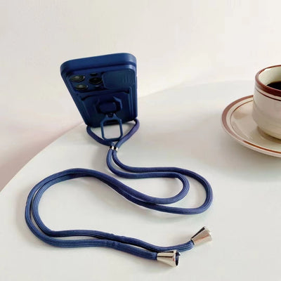 Funda Protectora con Anillo, Correa y Soporte Diagonal para Teléfono - Image 18