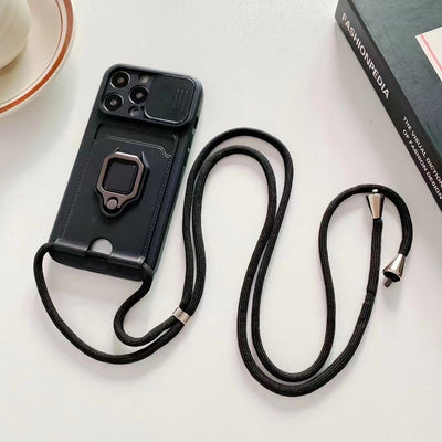 Funda Protectora con Anillo, Correa y Soporte Diagonal para Teléfono - Image 19