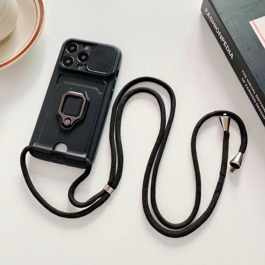Funda Protectora con Anillo, Correa y Soporte Diagonal para Teléfono - Image 19
