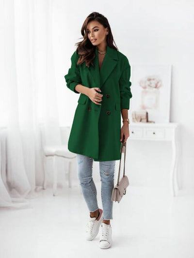 Abrigo de Lana Doble Botonadura con Cuello Tipo Blazer - Image 9