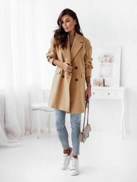 Abrigo de Lana Doble Botonadura con Cuello Tipo Blazer - Image 12