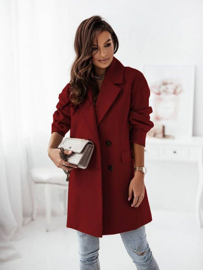 Abrigo de Lana Doble Botonadura con Cuello Tipo Blazer - Image 14