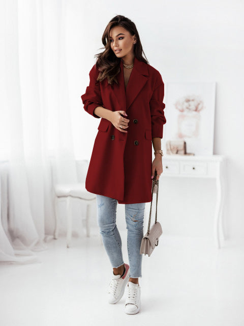 Abrigo de Lana Doble Botonadura con Cuello Tipo Blazer - Image 15