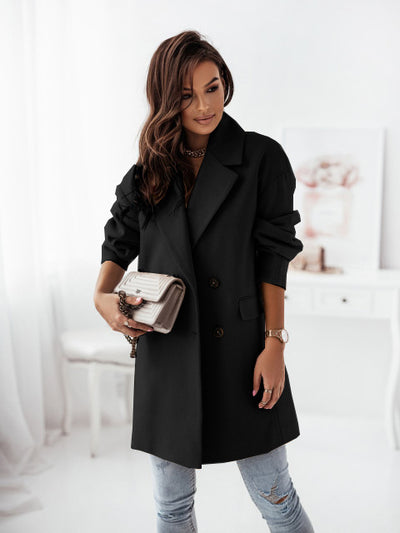 Abrigo de Lana Doble Botonadura con Cuello Tipo Blazer - Image 17