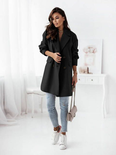 Abrigo de Lana Doble Botonadura con Cuello Tipo Blazer - Image 18