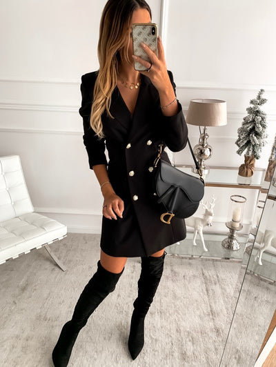 Blazer Doble Botonadura Manga Larga Elegante y Versátil - Image 37