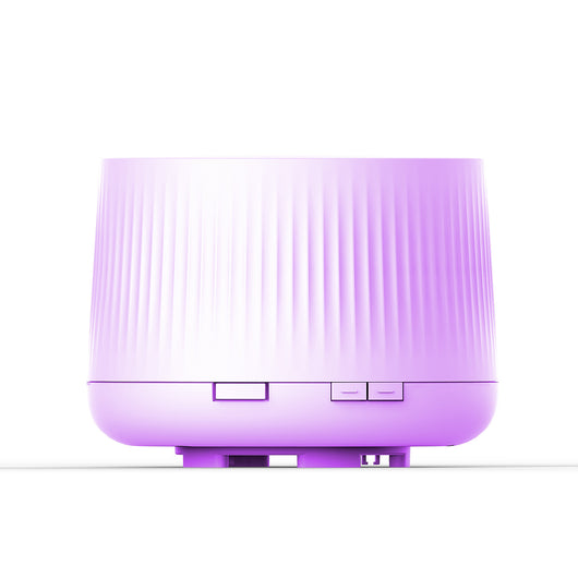 White essential oil aromatherapy machine and ultrasonic humidifier with a ribbed texture and control buttons. - Image 9
