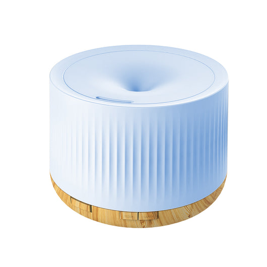 White essential oil aromatherapy machine and ultrasonic humidifier with a ribbed texture and control buttons. - Image 10