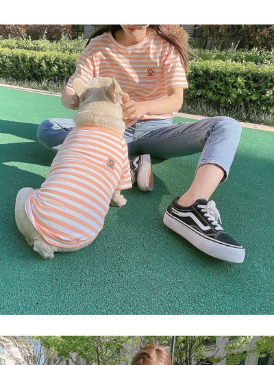 Playera Modal a Rayas para Padres e Hijos con Mascotas - Image 7