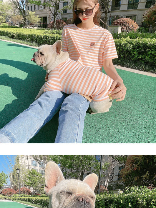 Playera Modal a Rayas para Padres e Hijos con Mascotas - Image 8