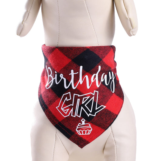 Pañoleta Triangular para Mascotas Cumpleaños - Bandana Algodón Cuadros Perros y Gatos - Image 10