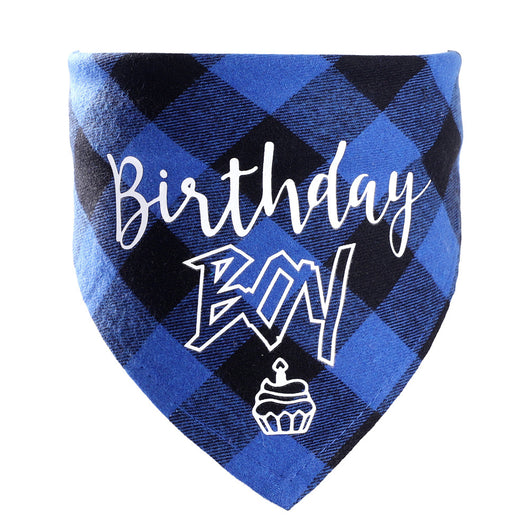 Pañoleta Triangular para Mascotas Cumpleaños - Bandana Algodón Cuadros Perros y Gatos - Image 15