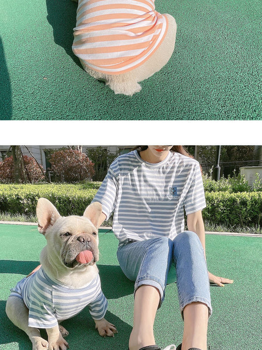 Playera Modal a Rayas para Padres e Hijos con Mascotas - Image 10