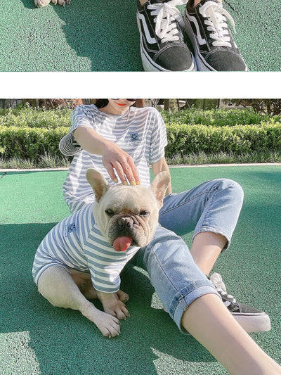 Playera Modal a Rayas para Padres e Hijos con Mascotas - Image 11