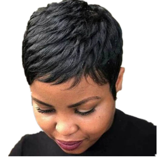 Peluca Corta Esponjosa Negra - Tendencia Cabello Corto - Image 10