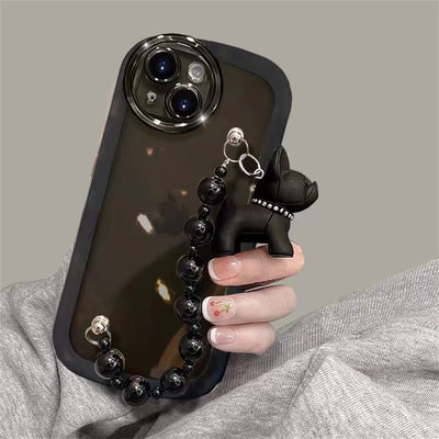 Funda Protectora para Teléfono con Diseño de Pulsera Negra Transparente - Image 11