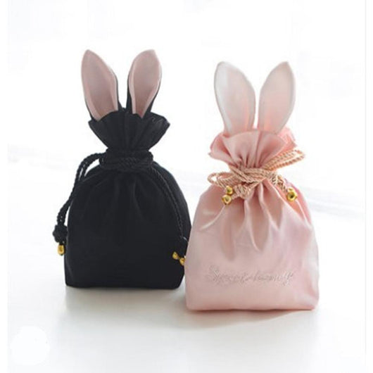 Bolsa de Almacenamiento de Joyas y Cosméticos con Orejas de Conejo - Seda con Cordón - Image 10