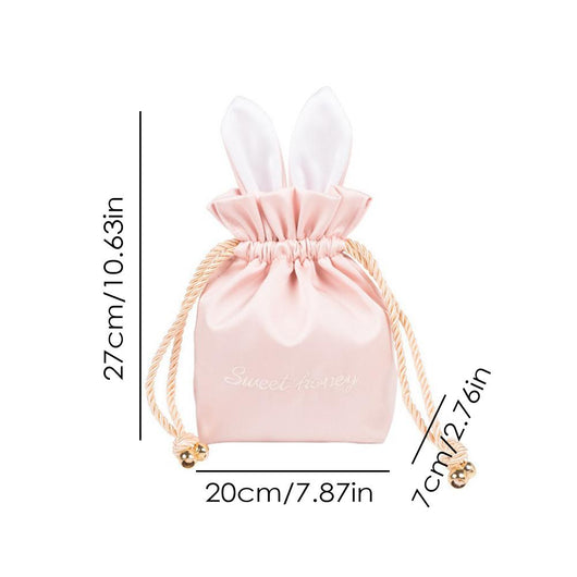 Bolsa de Almacenamiento de Joyas y Cosméticos con Orejas de Conejo - Seda con Cordón - Image 17