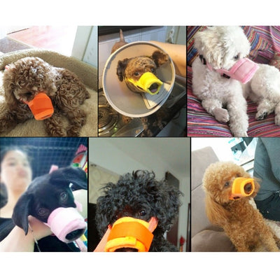 Orange and black adjustable pet muzzle with breathable mesh and a quick-release buckle. - Image 17