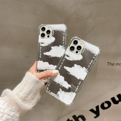Funda Espejo para Teléfono - Diseño Nube Blanca con Espejo Integrado - Image 14