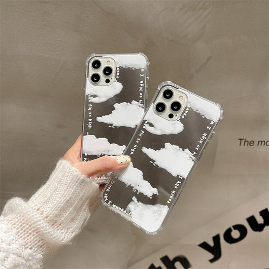Funda Espejo para Teléfono - Diseño Nube Blanca con Espejo Integrado - Image 14