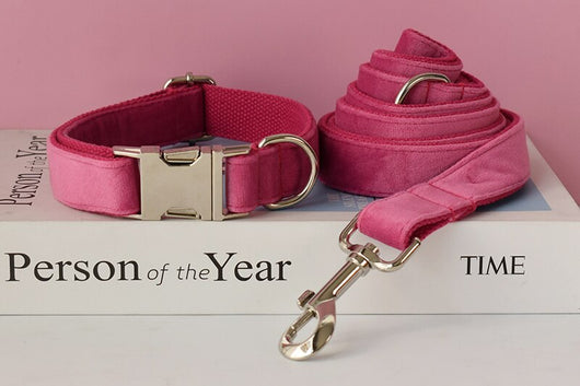 Collar de Cuerda para Perro Terciopelo Rojo Rosa - Image 12