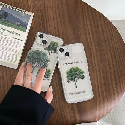 Funda Transparente Árbol Verde para Celular - Protección con Estilo Personalizado - Image 18