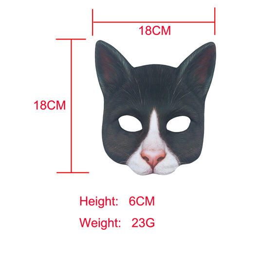 Máscara de Gato Blanco con Impresión Digital de Animales para Mascarada - Image 12