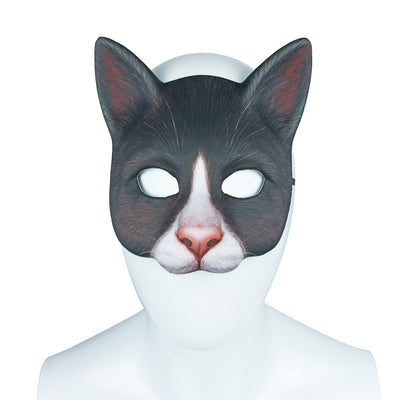 Máscara de Gato Blanco con Impresión Digital de Animales para Mascarada - Image 13
