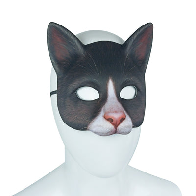 Máscara de Gato Blanco con Impresión Digital de Animales para Mascarada - Image 14