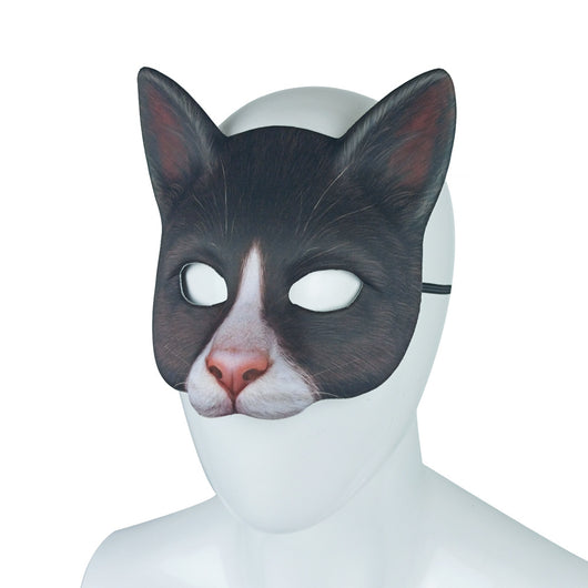 Máscara de Gato Blanco con Impresión Digital de Animales para Mascarada - Image 15
