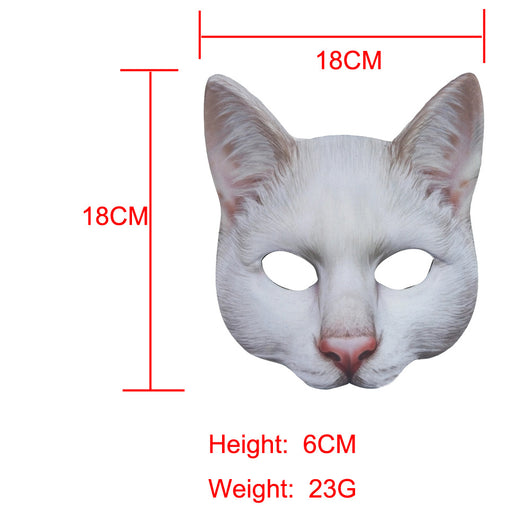 Máscara de Gato Blanco con Impresión Digital de Animales para Mascarada - Image 16