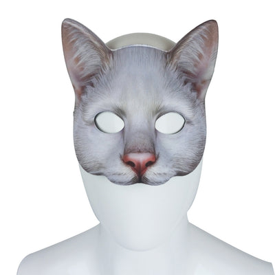 Máscara de Gato Blanco con Impresión Digital de Animales para Mascarada - Image 17