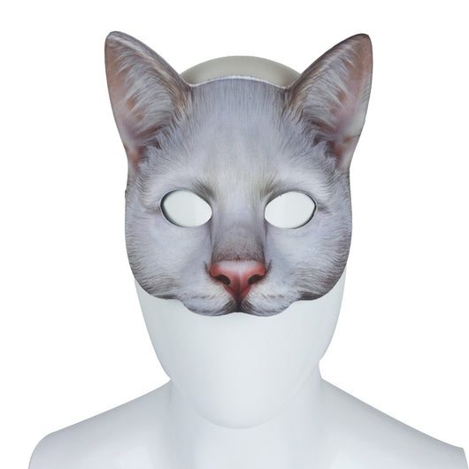 Máscara de Gato Blanco con Impresión Digital de Animales para Mascarada - Image 17