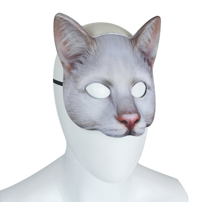 Máscara de Gato Blanco con Impresión Digital de Animales para Mascarada - Image 18