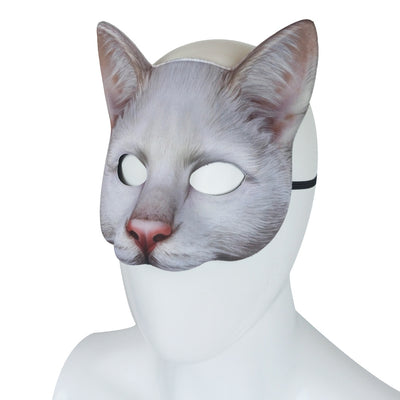 Máscara de Gato Blanco con Impresión Digital de Animales para Mascarada - Image 19