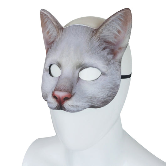 Máscara de Gato Blanco con Impresión Digital de Animales para Mascarada - Image 19