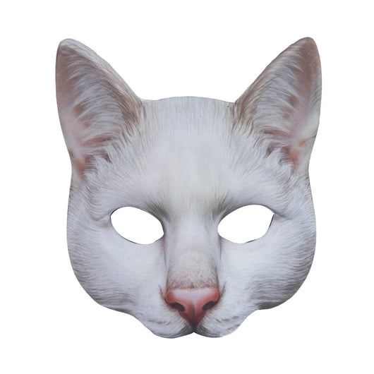Máscara de Gato Blanco con Impresión Digital de Animales para Mascarada - Image 20
