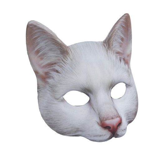 Máscara de Gato Blanco con Impresión Digital de Animales para Mascarada - Image 21