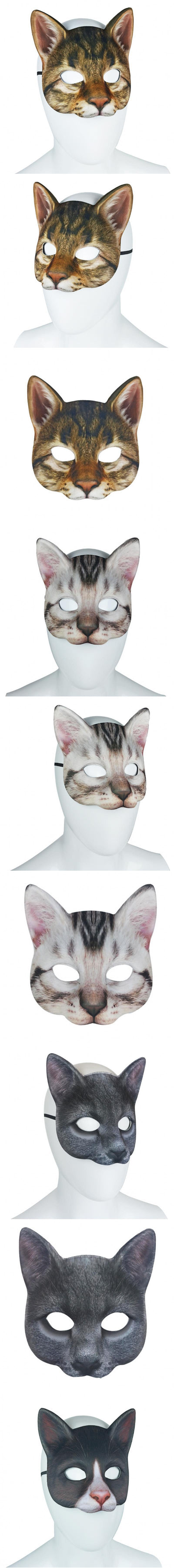 Máscara de Gato Blanco con Impresión Digital de Animales para Mascarada - Image 22