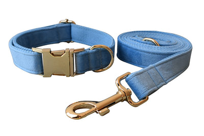 Collar para Perro de Terciopelo Azul con Cuerda - Image 13