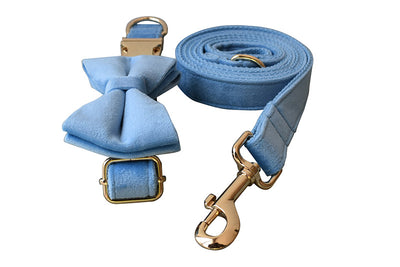 Collar para Perro de Terciopelo Azul con Cuerda - Image 15
