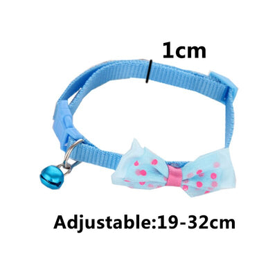 Collar Ajustable para Gato con Moño y Campana de Nylon - Image 8