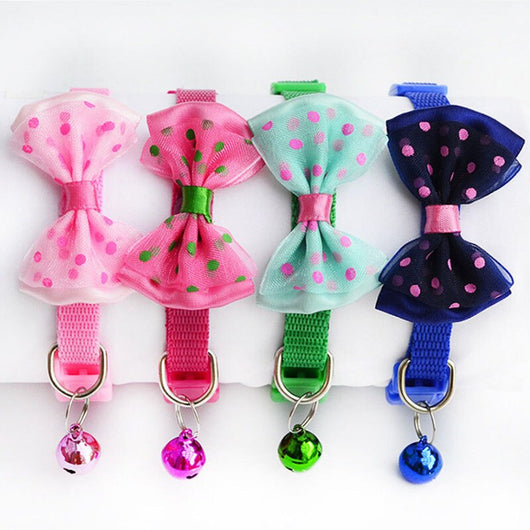 Collar Ajustable para Gato con Moño y Campana de Nylon - Image 9