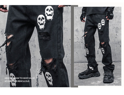 Jeans Rotos Calavera y Espadas para Hombre - Image 9